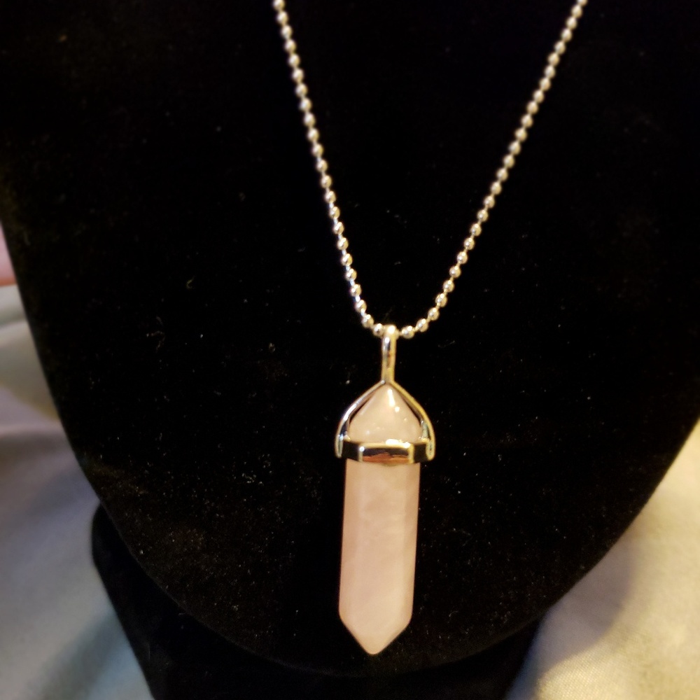 Semi-precious crystal necklace. Rose Quartz